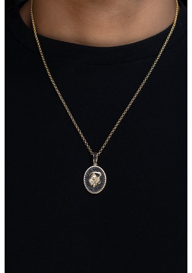 14 Ayar Altın Ölüm Meleği Figürlü Erkek Kolyesi