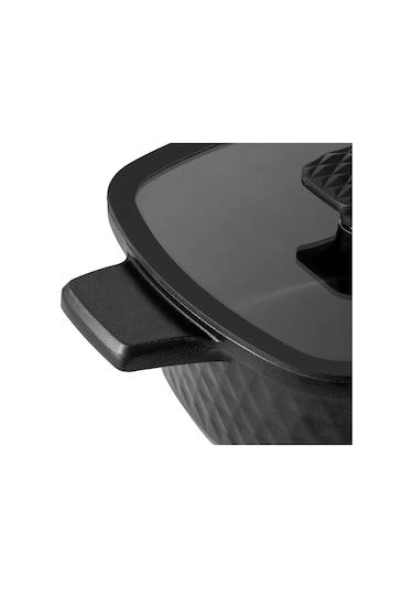 Nehir Royal Elite Square Siyah Alüminyum Döküm 7 Parça Tencere Set