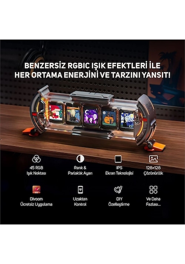 Divoom Ditoo Pro Yeşil Bluetooth Hoparlör + Times Gate Dijital Led Ekran