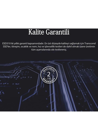 Transcend TS2TESD310C 2 TB External SSD ESD310C USB 10Gbps  Type C/A Taşınabilir Disk