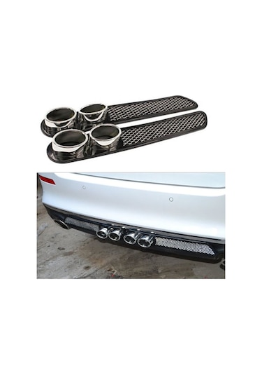 Araç Arka Difüzör Tampon Yapıştırma Egzoz Görünümlü Sportif Ve Agresif Oto Aksesuar