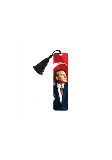 Mustafa Kemal Atatürk Baskılı, Püsküllü Kitap Ayracı Hediyelik Bookmark,ayraç-102