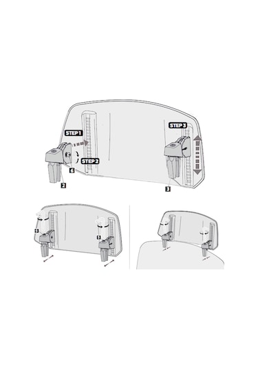 Hallow-motosiklet Ön Cam Uzatma Ön Cam Deflektör Ayarlanabilir Lmk00163trbl