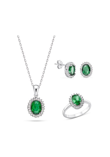 Servi 925 Ayar Gümüş Oval Anturaj Set-76