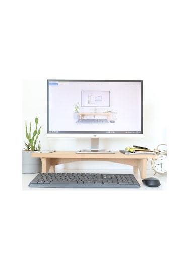 Hanwood Monitör Standı – Monitör Yükseltici – Laptop Standı – Ahşap – AMS1