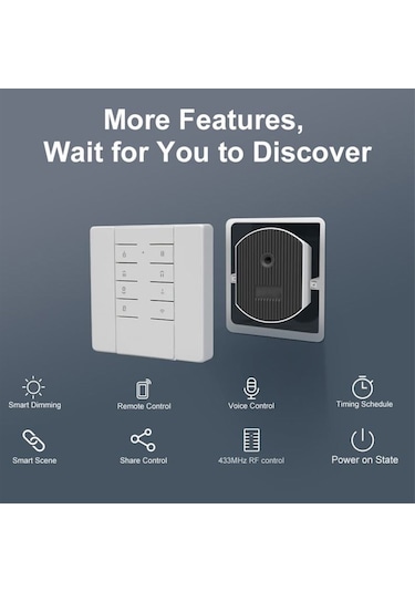 Akıllı Dimmer Anahtarı Rm433r2 Uzaktan Kumandalı Akıllı Siyah Beyaz