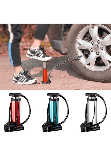 Lastik Hava Şişirme Pompası Motor Bisiklet Top Bot Aparatı Mavi