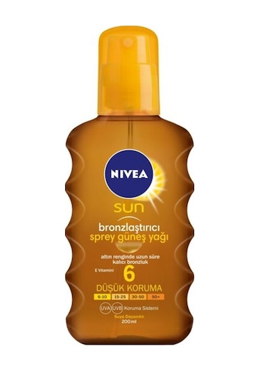 Nivea Sun SPF 6 Bronzlaştırıcı Sprey Güneş Yağı 200 ML
