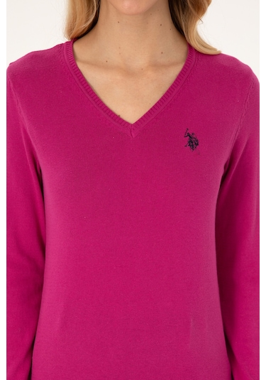 U.S. Polo Assn. U.s. Polo Assn. Kadın Kazak /triko 50313590-vr252 Fusya Melanj