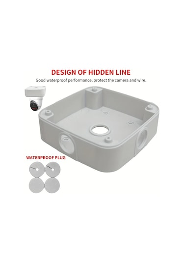 Meridiangoods 130x130x50mm 3'lü Paket 5 İnç Güvenlik Kamerası Su Geçirmez Montaj Kutusu Abs Duvar Tipi