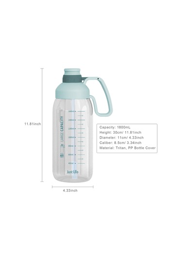 Geeroyoo Büyük Kapasiteli 1.8l Taşınabilir Spor Su Şişesi, Sızdırmaz Kapak Ve Dayanıklı Tasarım, Outdoor Ve Fitness İçin İdeal Beyaz