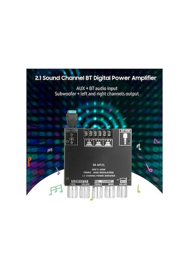 Didadodo Springsun Zk-mt21 2.1 Kanal Bluetooth Güçlendirici Modülü - 50w+100w, Dıy Ses Sistemi, Yüksek/bas Ayarlı, Yeni Ses Teknolojisi