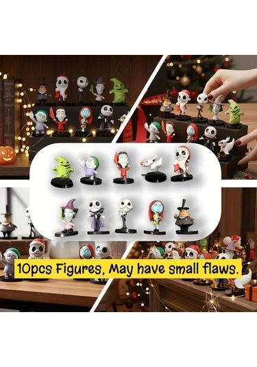 Hightower 10 Adet Nightmare Before Christmas Koleksiyon Figürleri Jack Skellington Sally Zero