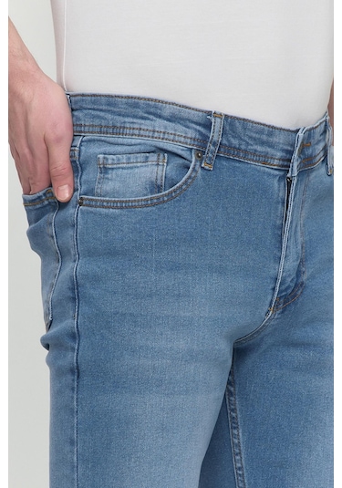 Polo State Regular Fit Likralı Erkek Denim Kot Pantolon Mavi Mavi