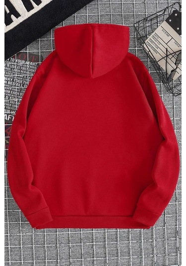 Los Angles Baskılı Sweatshirt Kırmızı