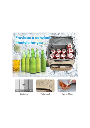 Lemestar 15l Isı Yalıtımlı Çanta, Sulu Dayanıklı Oxford Kumaş, Su Geçirmez Eva, Çıkarılabilir Askı Kayış, Harici Aktivite Ve Ofis İçin Yeşil Yeşil