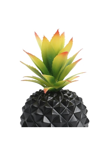 Homyl Reçine Ananas Süs Ev Dekorasyonu Nesnesi Masaüstü Siyah Orta