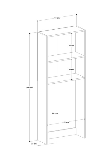 %100 Mdf Çamaşır Ve Kurutma Makinesi Dolabı, Beyaz Açık Raflı Çamaşır Makinesi Üstü Düzenleyicisi Beyaz
