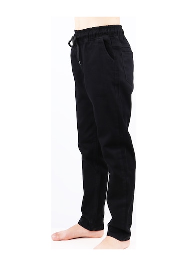 Hçm Çocuk Unisex Okul Pantolonu Beli Lastikli Siyah