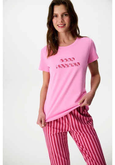 Penti Pembe Ent Morning Pamuklu Kapri Pijama Takımı