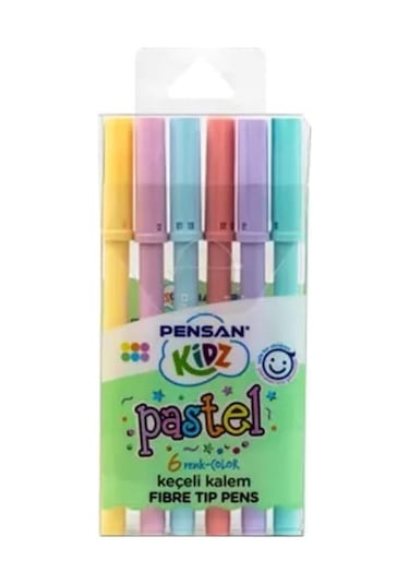 Pensan Keçeli Kalem Pastel Renkler Kesik Uç 6 Lı