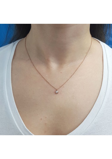 Lova 0,11 Karat Pırlanta Tektaş Kolye - 2040068