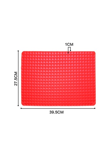 Siyah 40x27 Cm Kırmızı Piramit Bakeware Tava Yapışmaz Barbekü Silikon Mat Mikrodalga Fırın Barbekü Tepsisi Araçları Siyah