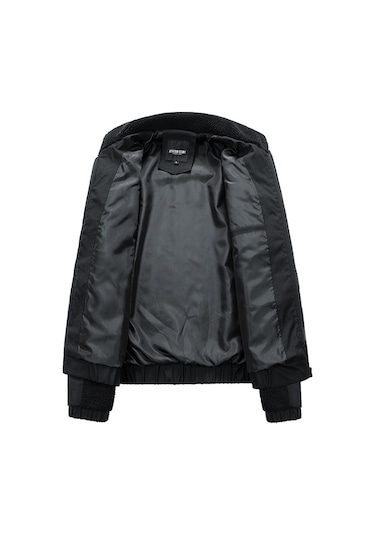 Şık Ve Rahat Dik Yaka Polar Günlük Erkek Ceketi Siyah