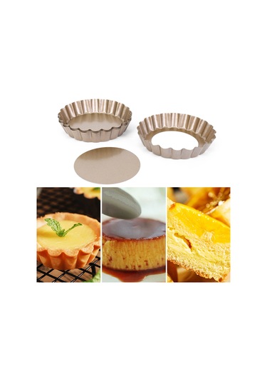 Xurunkeji Tart Kalıbı, 4 İnç Mini Kiş Kalıbı, Çıkarılabilir Tabanlı Yapışmaz Kalıp, Fırında Pişirme İçin Karbon Çelik Altın Turta Kalıbı. 4 Paket Altın Xurunkeji Tart Kalıbı, 4 İnç Mini Kiş Kalıbı, Çıkarılabilir Tabanlı Yapışmaz Kalıp, Fırında Pişirme İçin Karbon Çelik Altın Turta Kalıbı. 4 Paket Altın