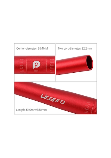 Mufunye Litepro 6061-t6 Alüminyum Hafif Düz Bisiklet Gidonu - 580mm Siyah, Ayarlanabilir Yükseklik Siyah