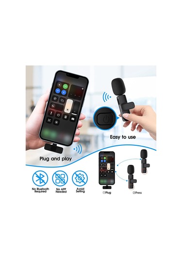 Apple Uyumlu iPhone Girişli Telefon Uyumlu Kablosuz Mikrofon Bluetooth Röporta