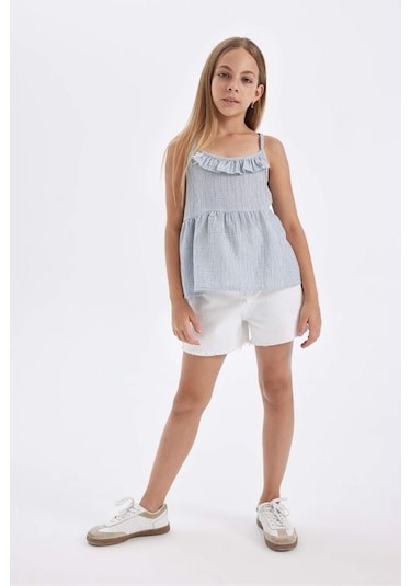 Defacto Kız Çocuk Askılı Bluz C3958A824SMBE311 Mavi