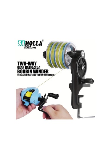 Xuweiwei Siyah Balık Hattı Sarıcı Makarası Ayarlanabilir Taşınabilir Masa Kelepçeli Tel Sarıcı Geri Kazanım Ekipmanı