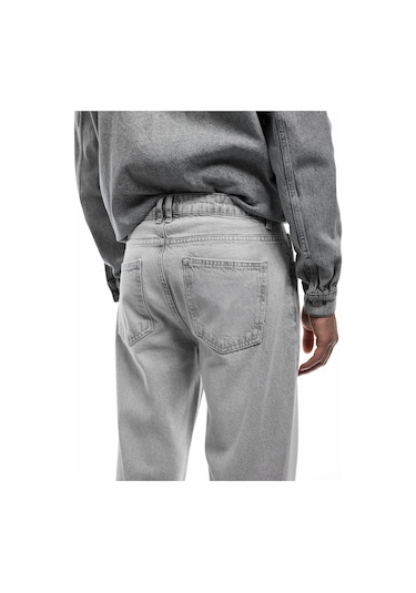 Koton Pamuklu Normal Bel Vintage Straight Fit Jean Pantolon Gri 6wam40060nd Gri