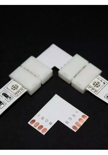 Fobz 4 Pin 10mm Köşe Adaptörü Led Şerit 334098555 Beyaz Pırlanta