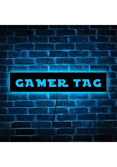 Willowhaven 1 Adet Font 7 11.81x2.36 Inç Özel Yazılı Usb Led Oyuncu Duvar Lambası Hediye Ahşap