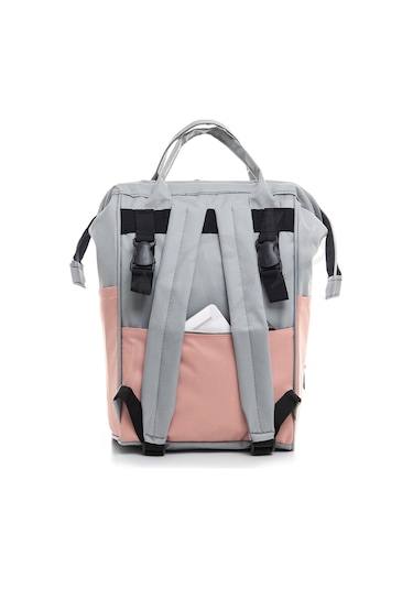Anne Bebek Bakım Sırt Çantası Pembe Termos Bölmeli Pembe