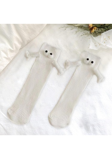 Suntek Sevimli Orta Tüp Çorap Kulüp Ünlü Ayak Komik Beyaz Beyaz