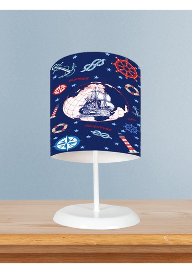 Mekta Home Bebek Ve Çocuk Odası Denizci Gemi Desenli Abajur