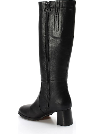 Hakiki Deri Kürklü Kadın Kalın Topuklu Çizme 064kza998 001