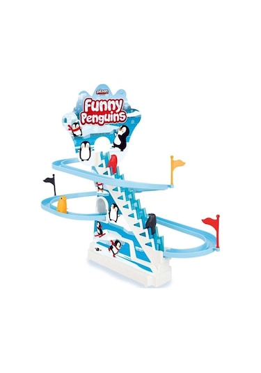 Funny Penguen Dön Dolaş Oyunu Merdiven Çıkan Penguenler Sesli Işı
