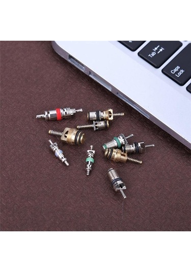 104 Adet Araba Klima Vanası Çekirdek Çeşitleri A/c Ac Shrader Vana Çekirdek Ve Aracı R134 R12 Hvac Vanalar Kiti Yedek Parçalar