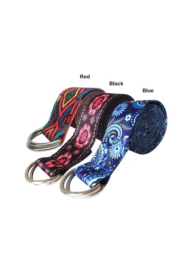 Monyee Siyah Desenli Pilates Ve Yoga Germe Kayışı - 185cm Uzunlukta, Yumuşak Ve Dayanıklı, Metal Ayarlı Halkalı, Vücut Germe Ve Egzersiz Yardımı Diğer