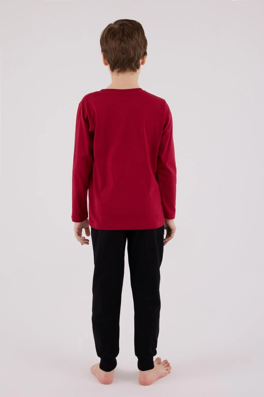 U.s. Polo Assn. Erkek Çocuk Uzun Kol Pijama Takım Bordo-1776 Bordo