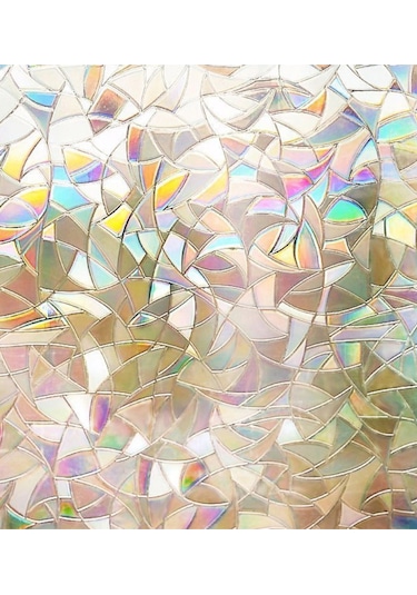 Qingmipy 3b Yapıştırıcısız Gizlilik Ve Uv Koruma Cam Filmi - Renkli Görsel Efektli Dekoratif Pencere Kaplaması Beyaz