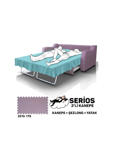 Serios Şezlonglu Yataklı Kanepe - Zeta 179