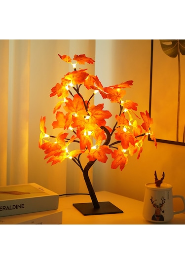 Hfambition Usb Akıllı Güneş Açısından Isılandırılmış Plastik Kırmızı Koyu Ev Dekorasyonu Işıklı Ağaç, Noel İçin 24 Led Isı Lambası Sıcak Beyaz