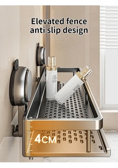 Fastbuy Çok Renkli Hiçbir Matkap Vantuz Banyo Rafı, Tüm Banyo İçin Uygun, Çok Renkli Çok Renkli