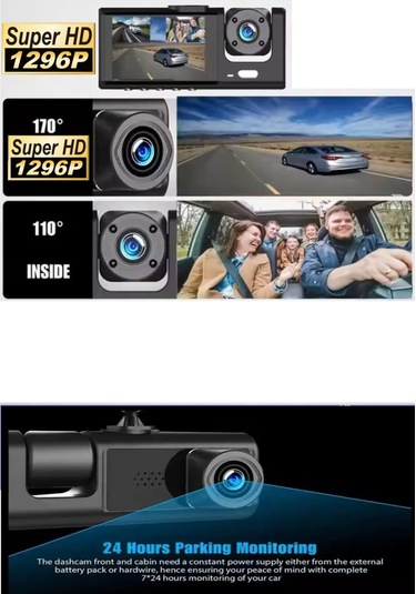 Araç İçi Wi-fi Güvenli Sürüş Kamerası Shd Ön İç 2 Kameralı G-sensör Mobil Uygulama İle Kolay İzleme