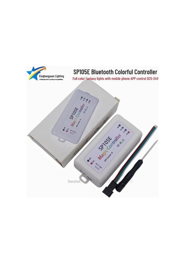 Ws2811/2812b İçin Sp105e Bluetooth Led Şerit Kontrol Cihazı, 5-24v, Uzaktan Kumanda Ve At Yarışı Efektleri İçin Uygulama İle. Diğer